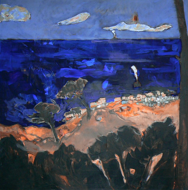 Mer vue de l'Estaque - 120x120 - huile sur toile